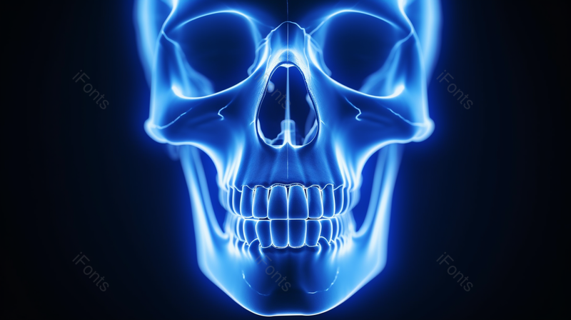 黑色背景蓝色骷髅头恐怖可怕人体头部骨架图片素材背景,高清,摄影图,摄影图片,图片大全,摄影图免费下载